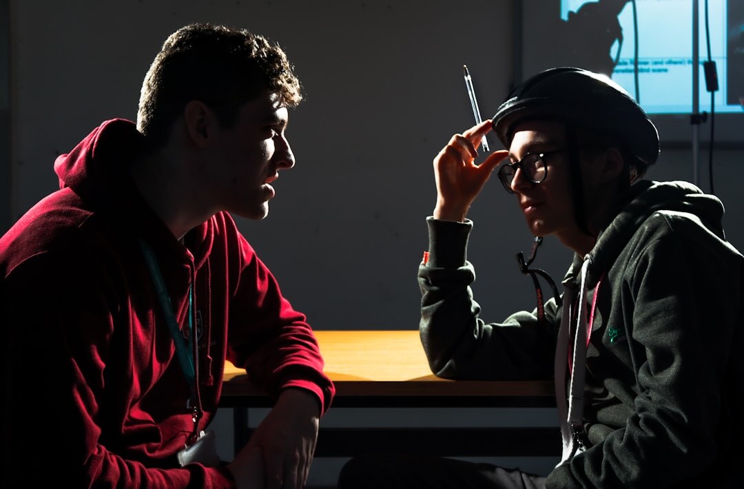 detective interviewing staff